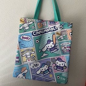 sanrio cinnamoroll comics style tote bag with zipper!